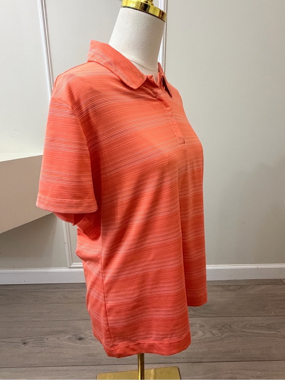 Nike Coral Stripe Short Sleeve Polo Shirt - Picture 3 of 6
